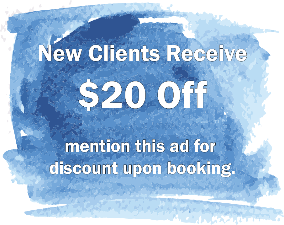 New clients receive $20 off